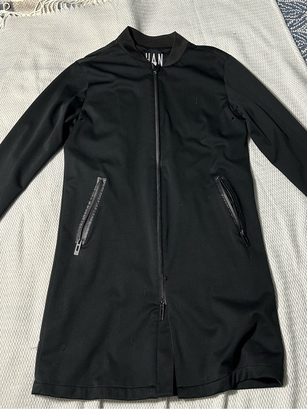 Black Long Women's Bomber Jacket - Blank Brand